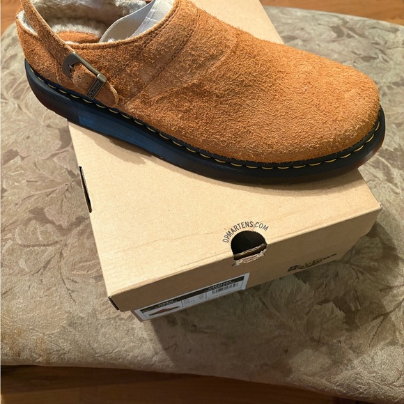 Dr. Martens Pecan Brown Long Napped Suede Shoes main image 3